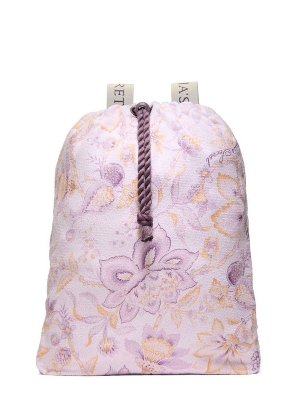 Victoria’s Secret  Floral towel packable beach blanket towel Purple and Cream